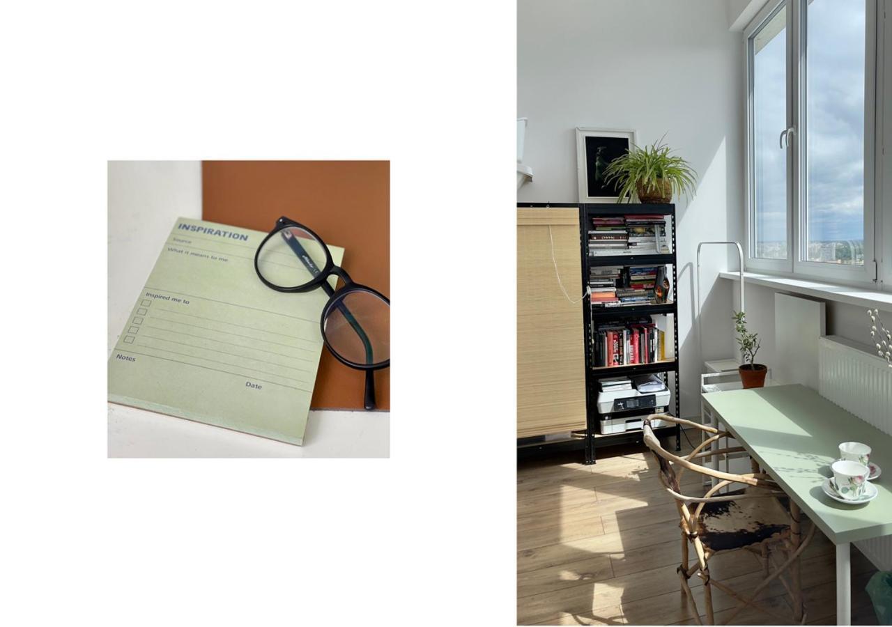 Ferienwohnung Atelier W Sercu Warszawy Z Panoramicznym Widokiem Warschau Exterior foto