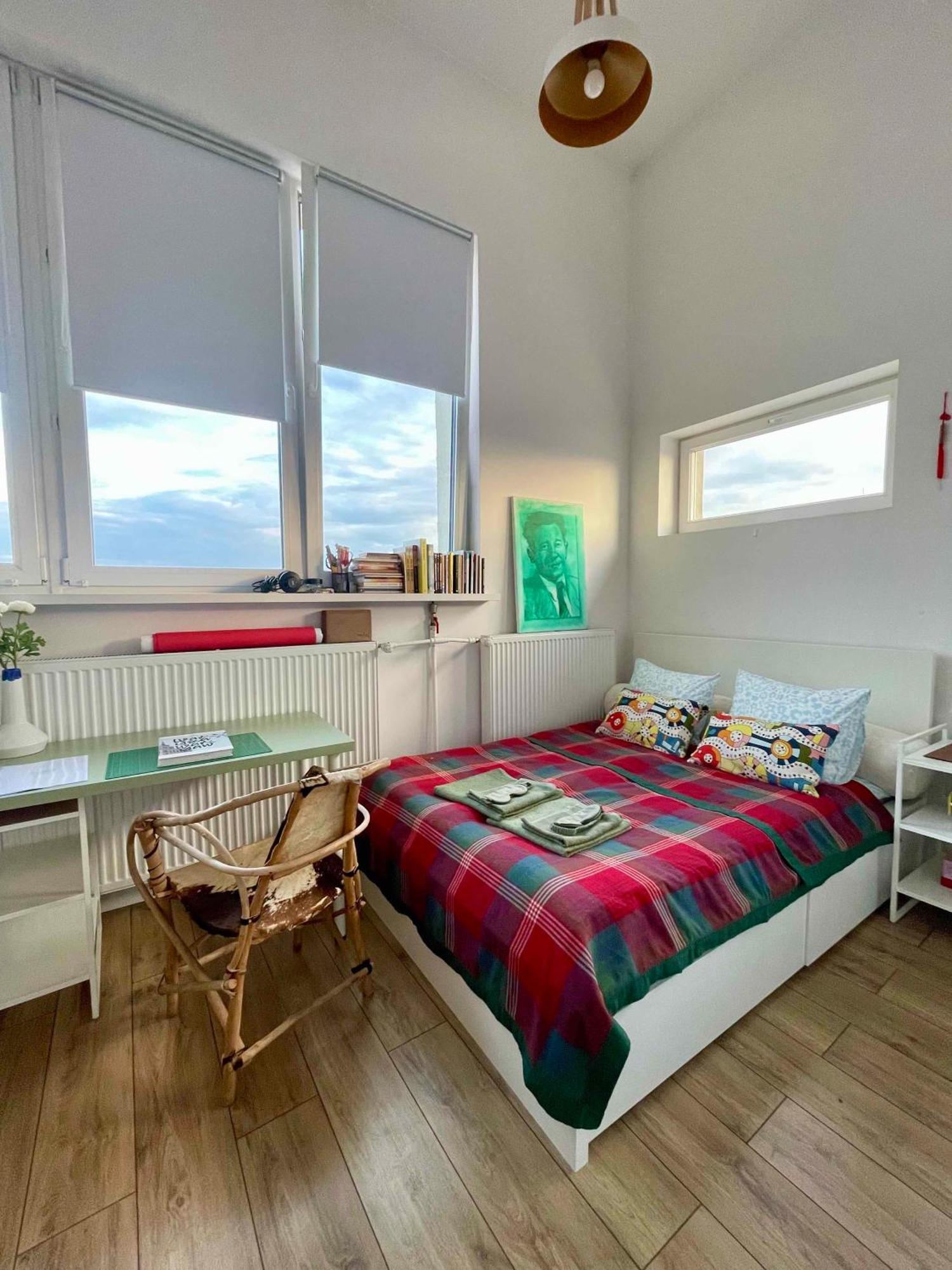 Ferienwohnung Atelier W Sercu Warszawy Z Panoramicznym Widokiem Warschau Exterior foto